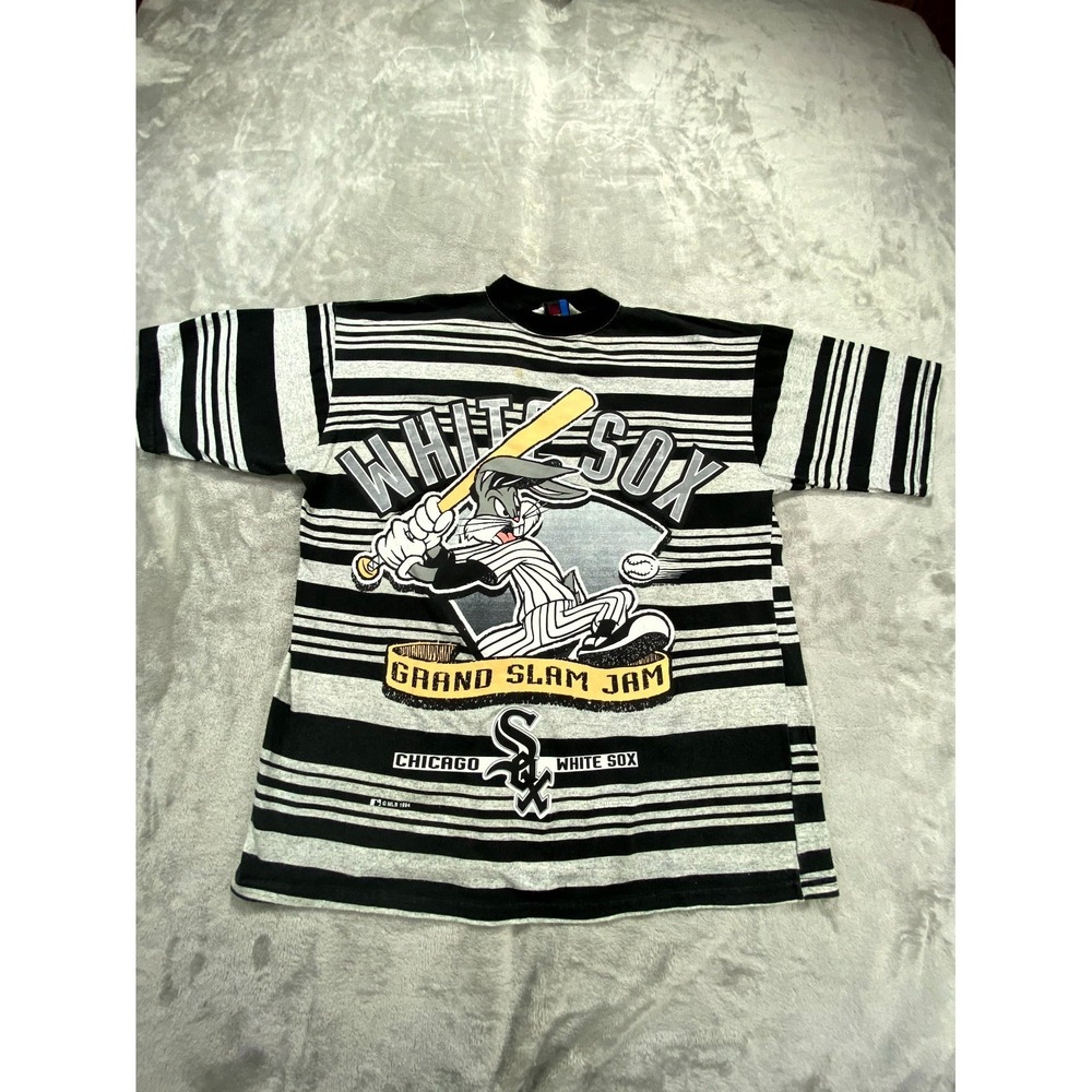 Vintage Chicago White Sox T Shirt Mens Large 1994 Bugs Bunny MLB Striped Graphic - Picture 6 of 10